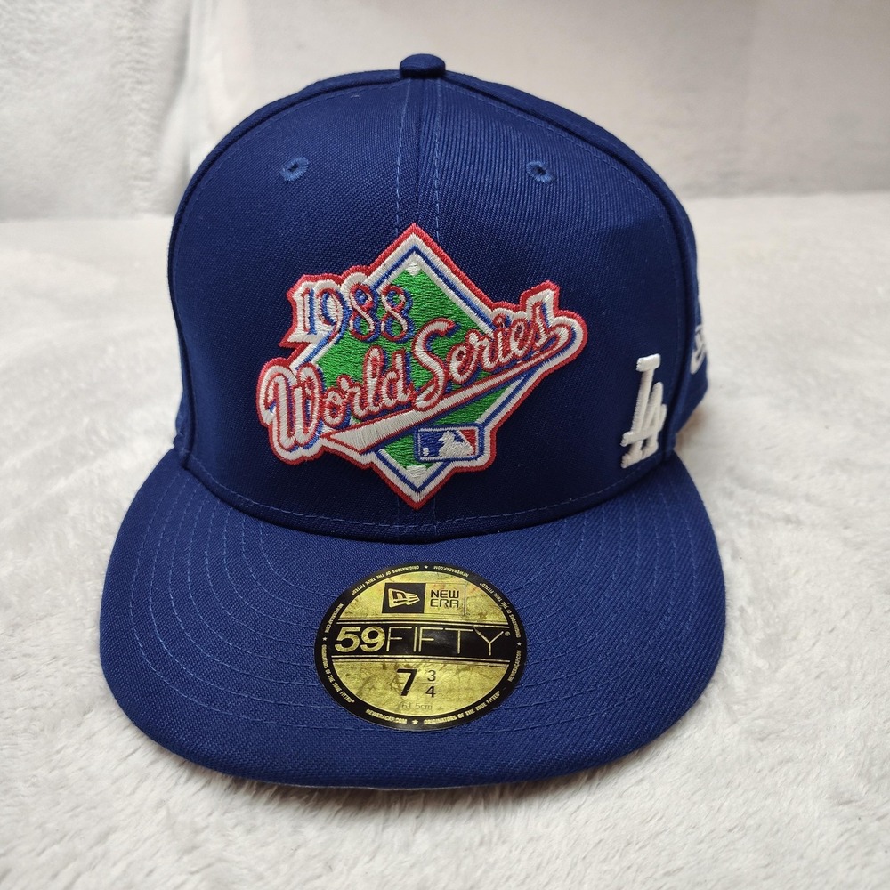 Los Angeles Dodgers New Era Hat Cap Fitted Mens 7 3/4‎ Blue 59FIFTY MLB Baseball